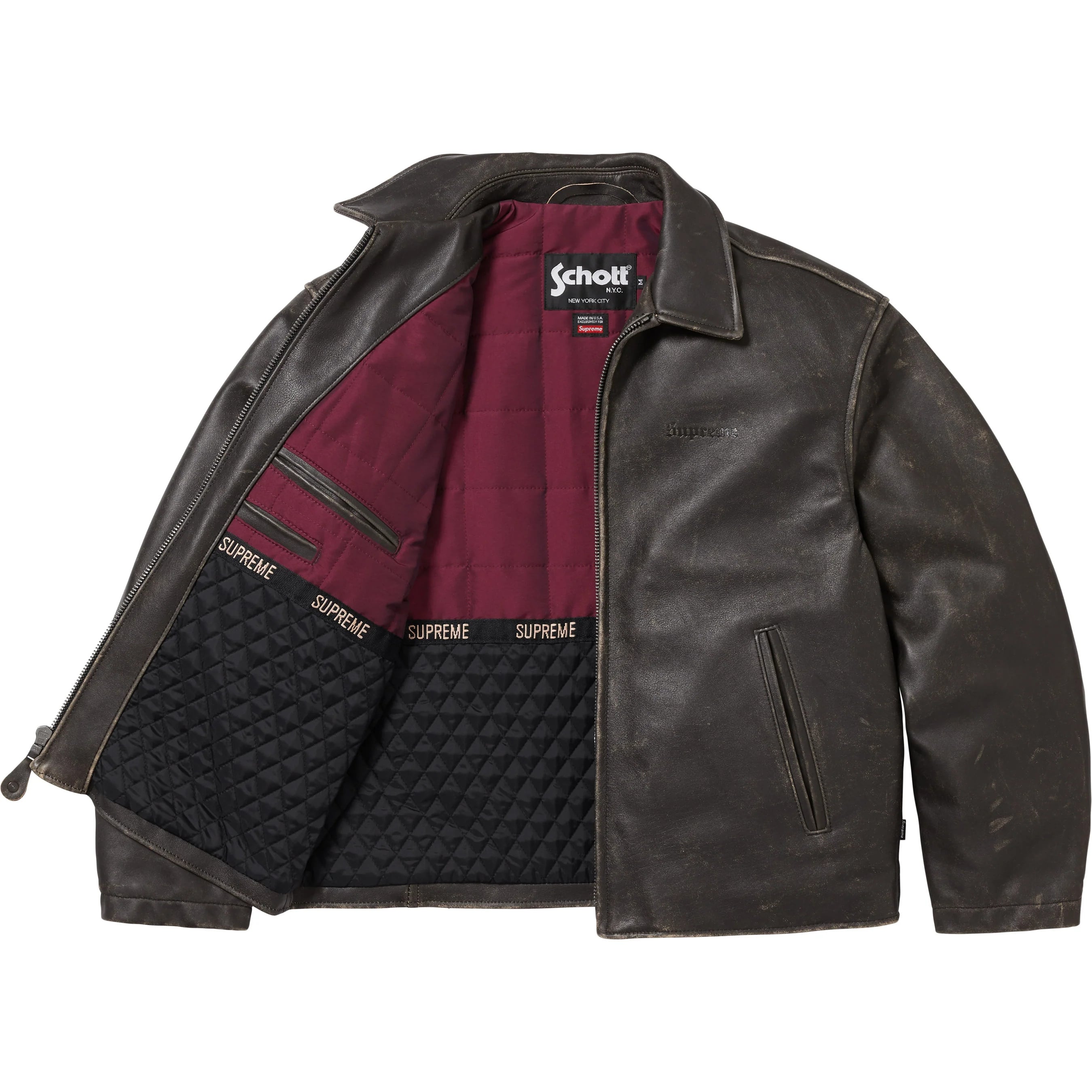 Supreme®/Schott® Leather Racer Jacket view 13